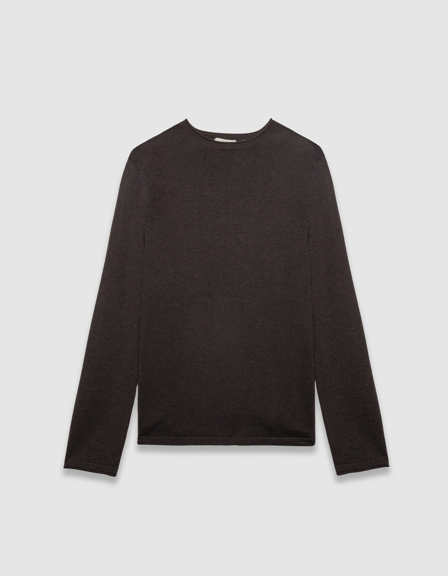 suéter de punto mouliné color ciruela para hombre