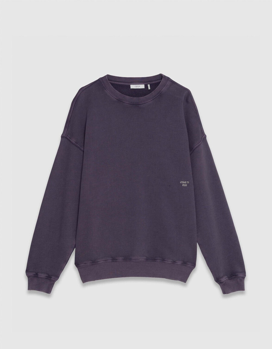 sudadera parma de forro polar descolorido con bordado para hombre