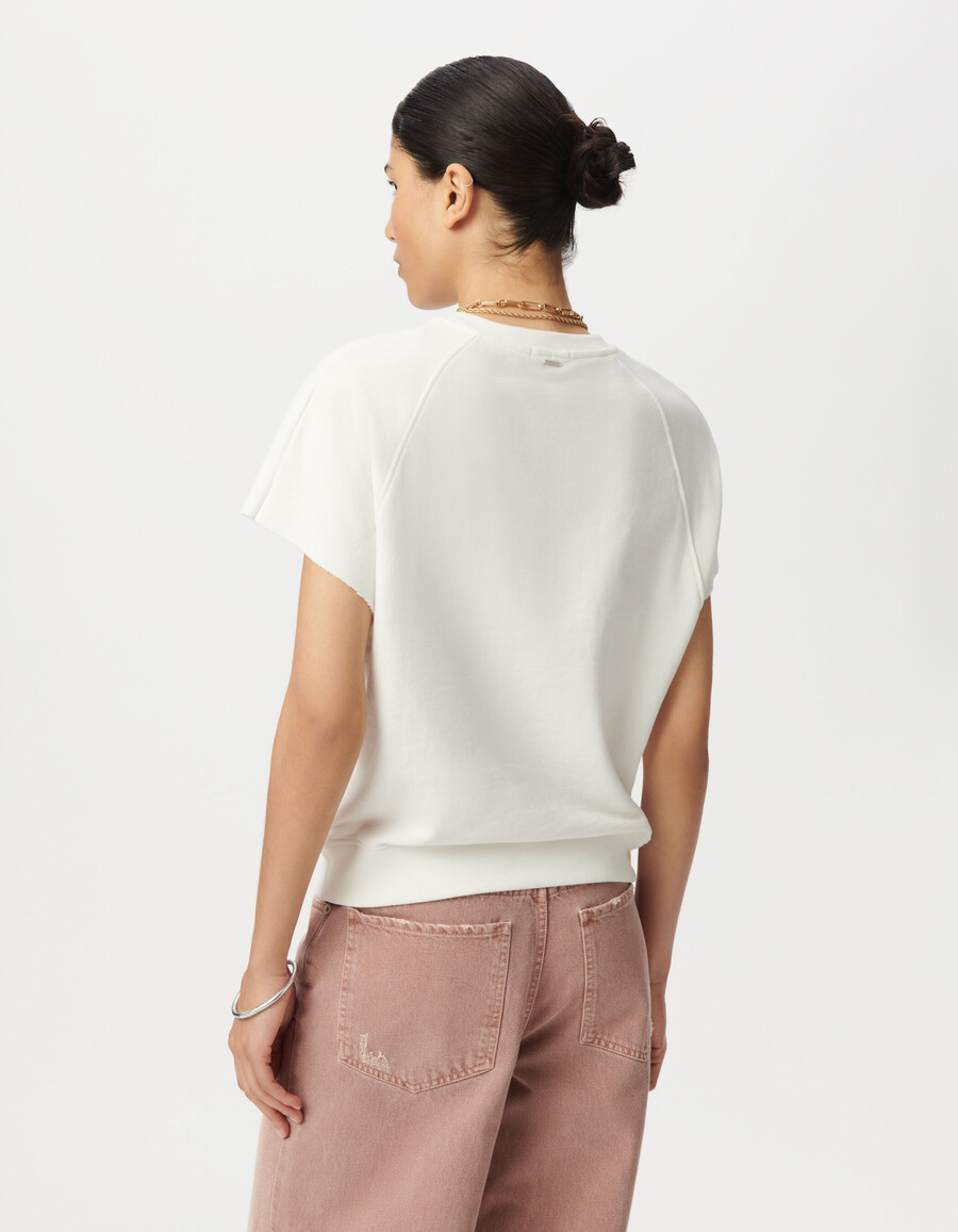 sudadera blanca extragrande sin mangas para mujer