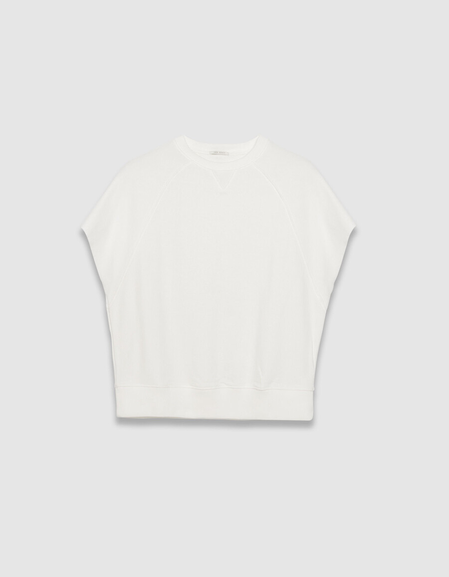sudadera blanca extragrande sin mangas para mujer