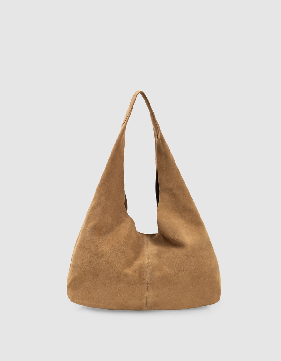 bolso hobo de ante color camello
