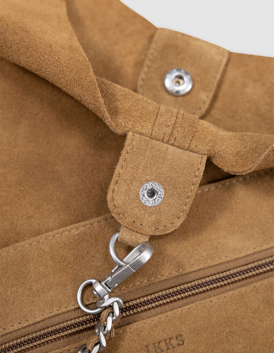 bolso hobo de ante color camello