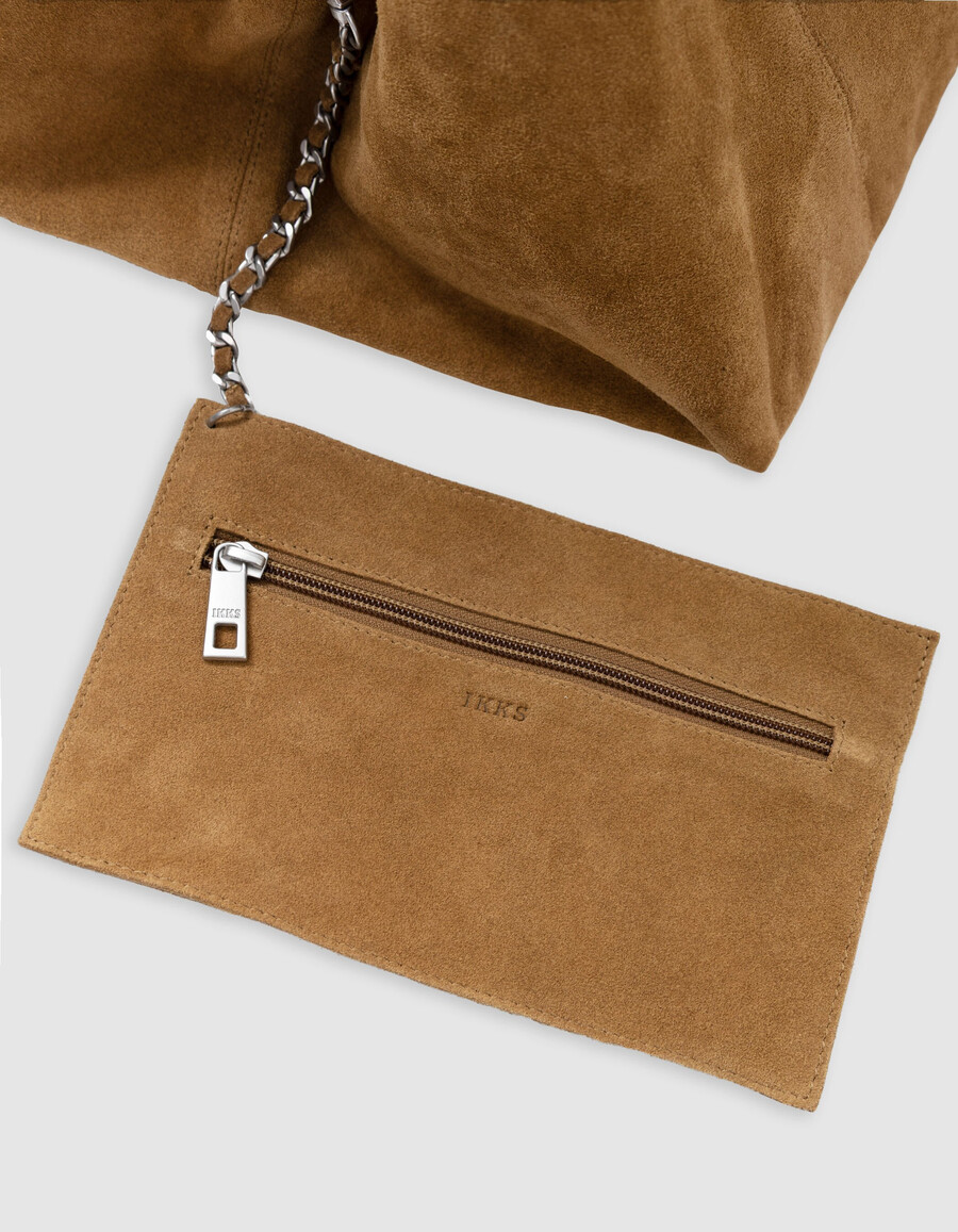 bolso hobo de ante color camello