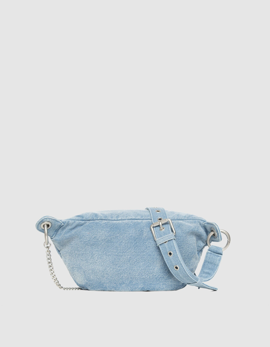 riñonera vaquera azul descolorida 1440 para mujer