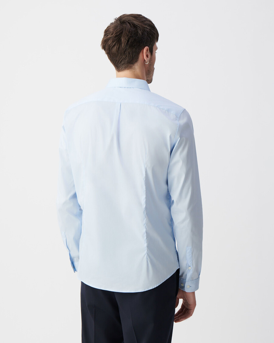 camisa ajustada de popelina sky para hombre