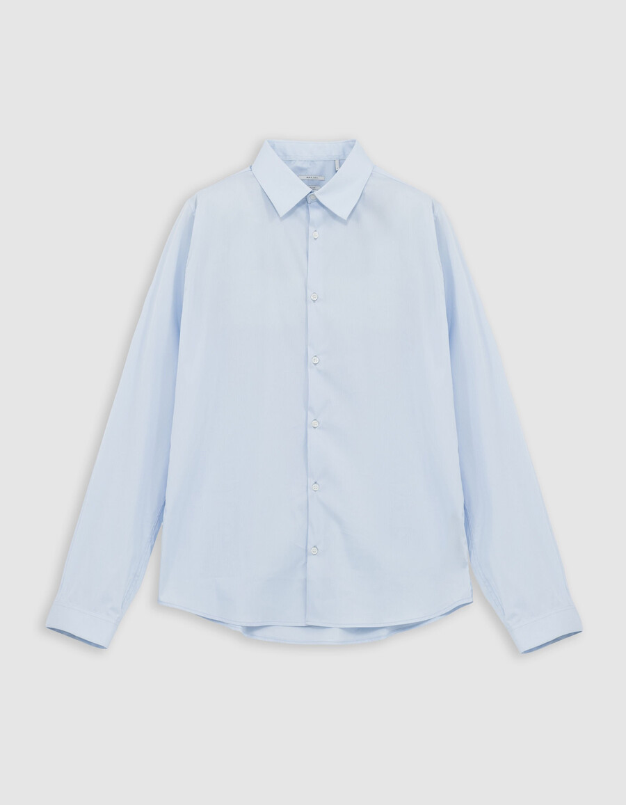 camisa ajustada de popelina sky para hombre