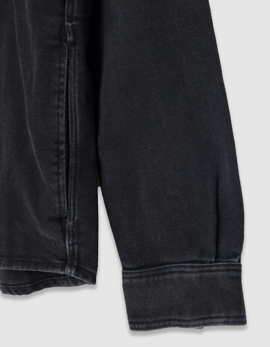 camisa vaquera gris regular para hombre