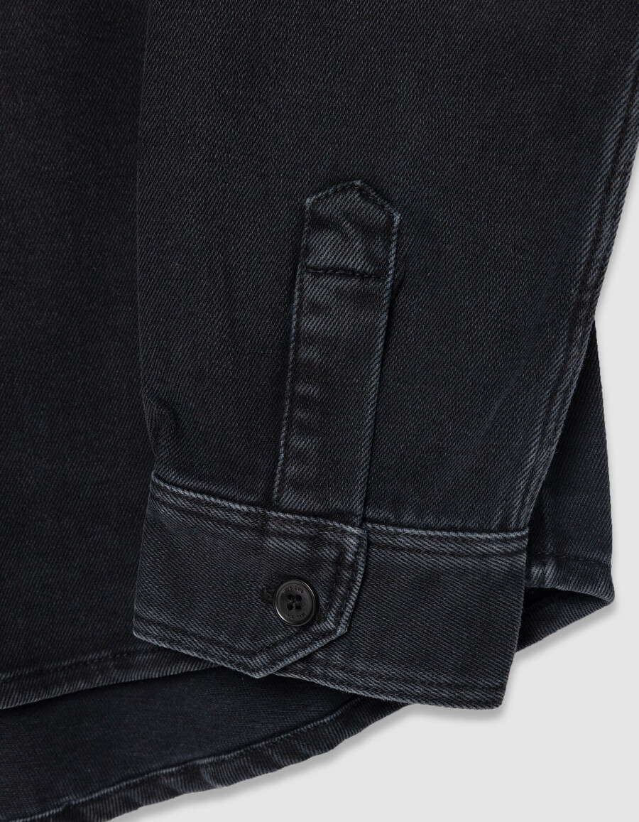 camisa vaquera gris regular para hombre