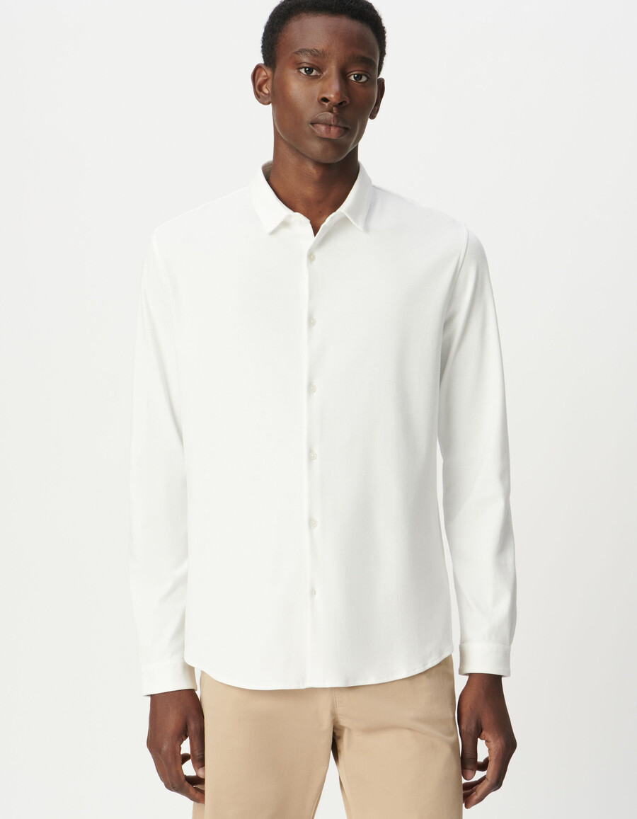 camisa de punto absolute dry easy blanca para hombre