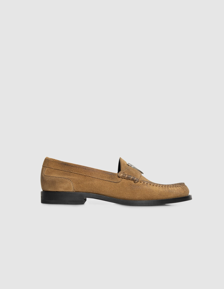 mocasines de ante color camel para mujer