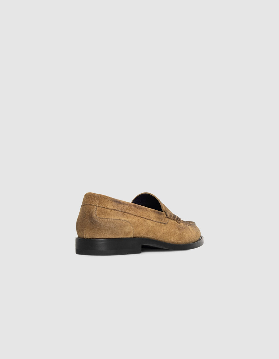 mocasines de ante color camel para mujer