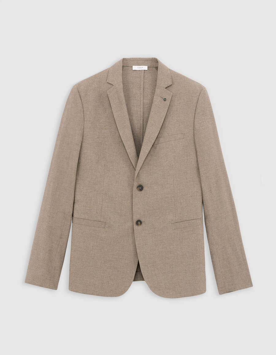 blazer de algodón beige jaspeado para hombre