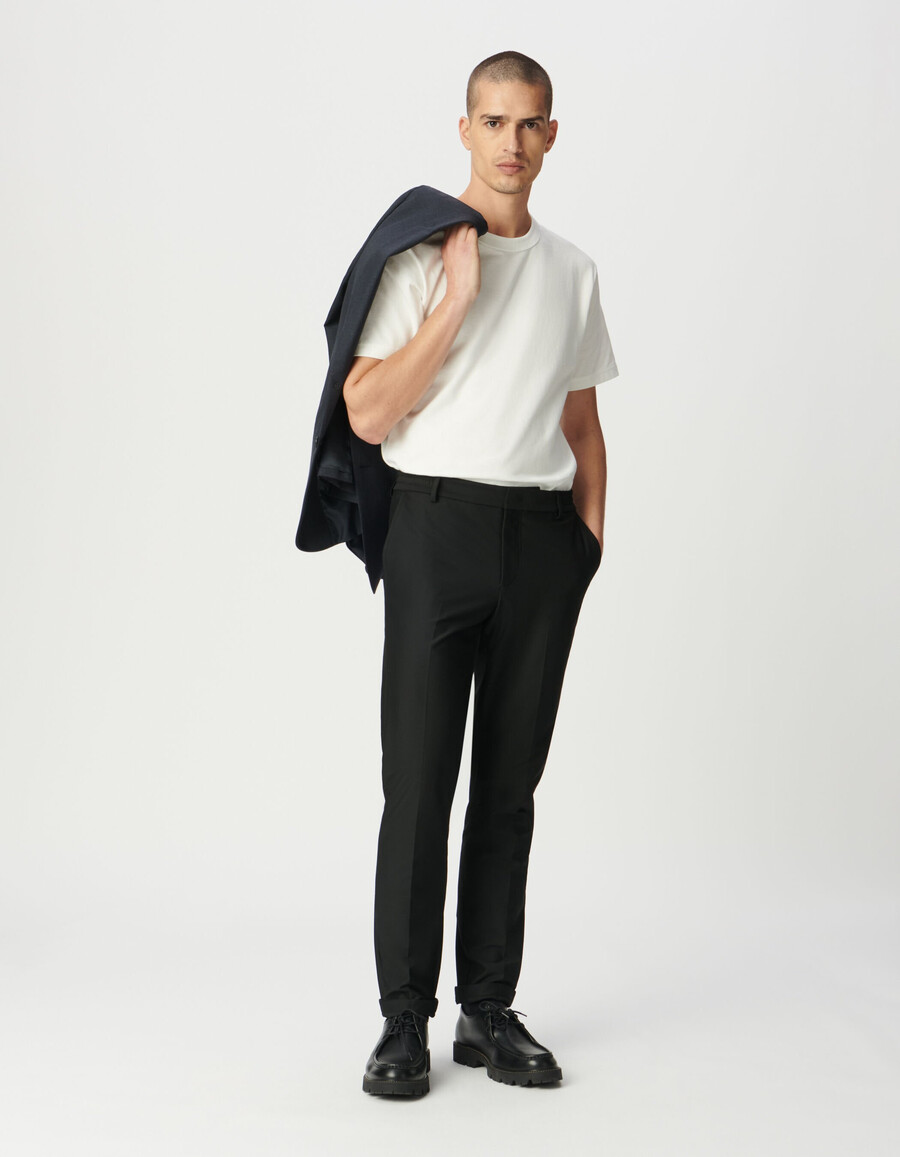 pantalones de traje de ultra movilidad negros para hombre