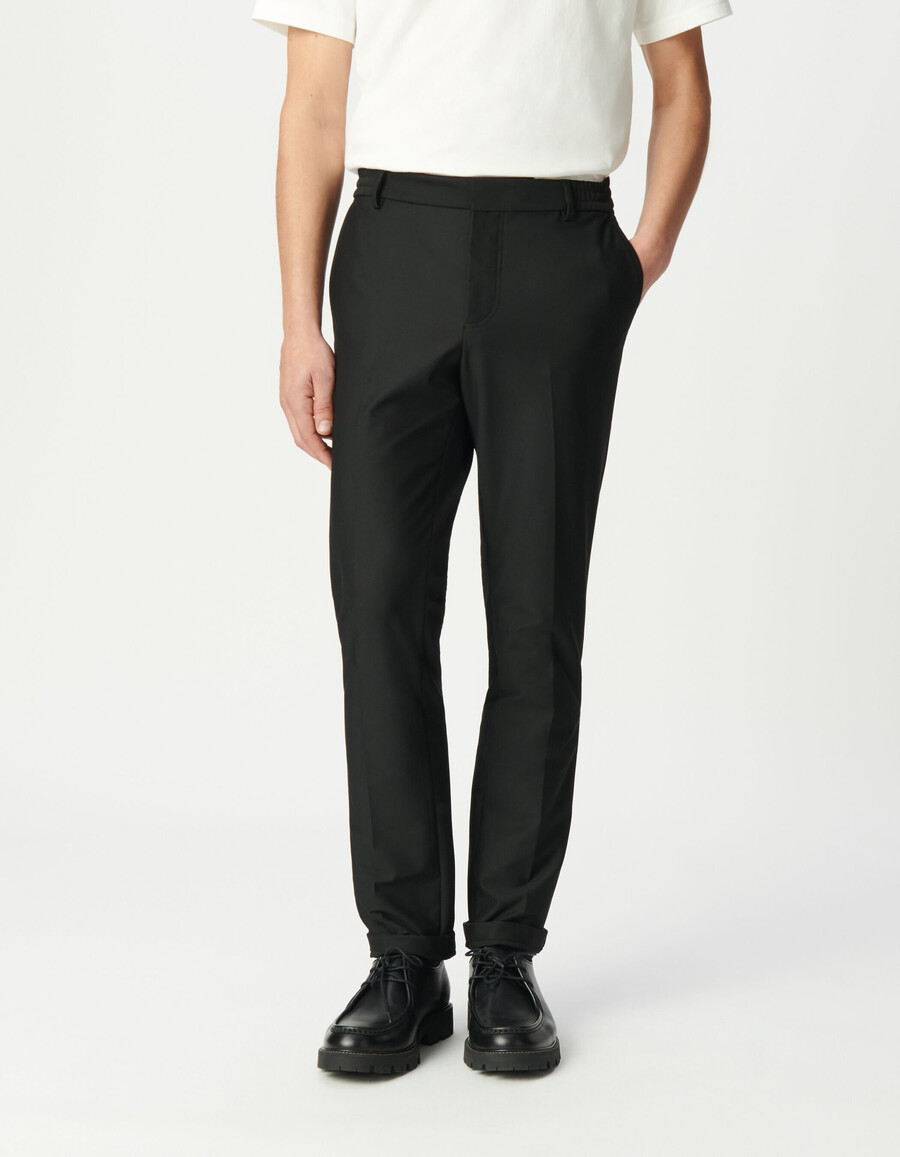 pantalones de traje de ultra movilidad negros para hombre
