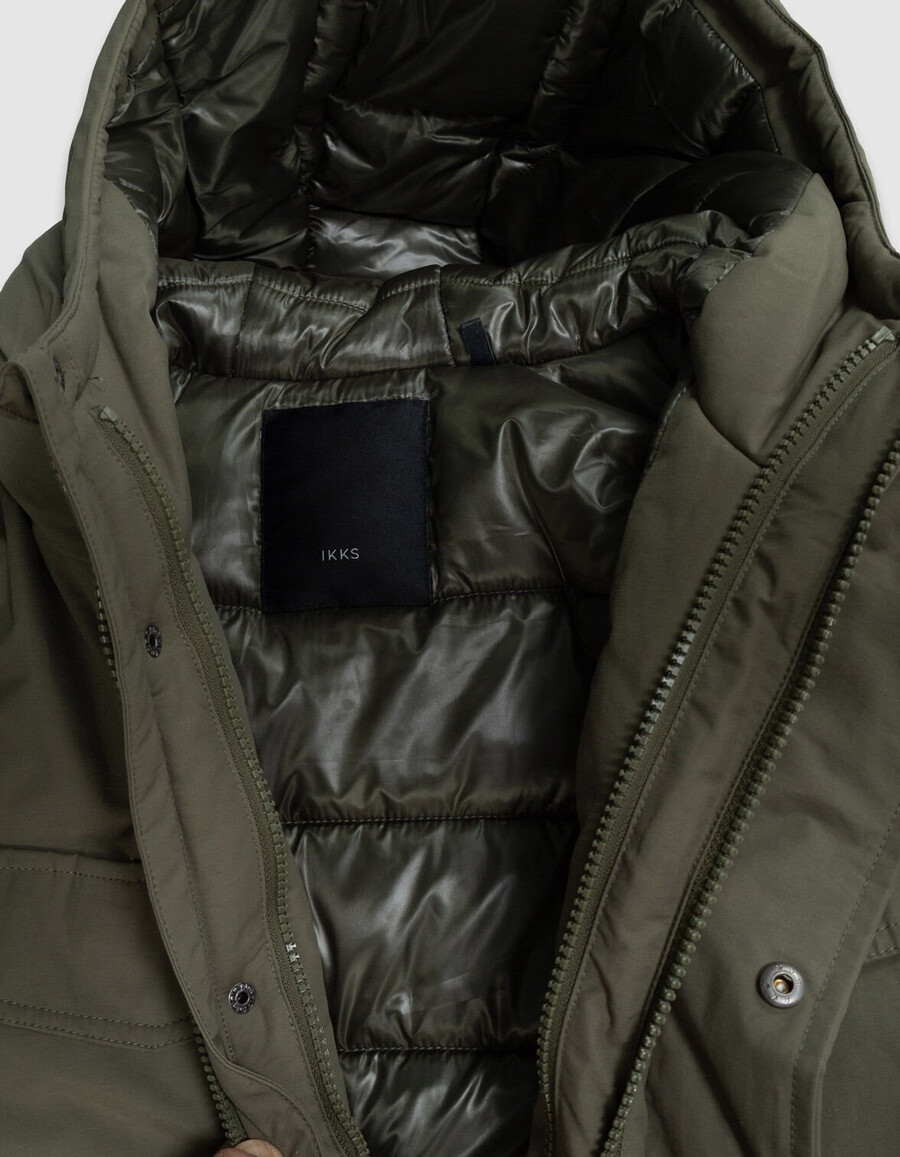 parka caqui 3 en 1 y chaqueta acolchada reversible para niño