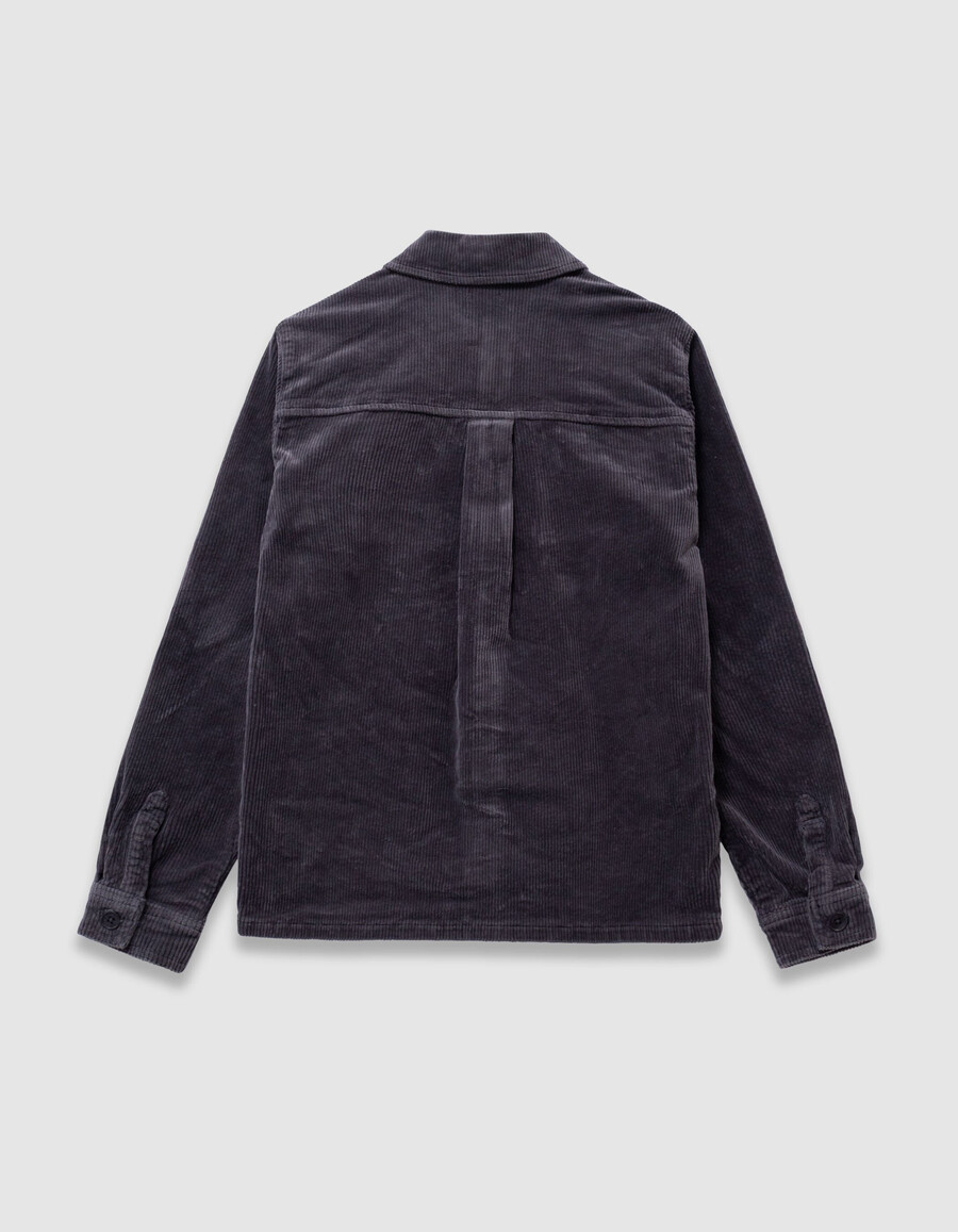 camisa de manga larga de pana gris para niño