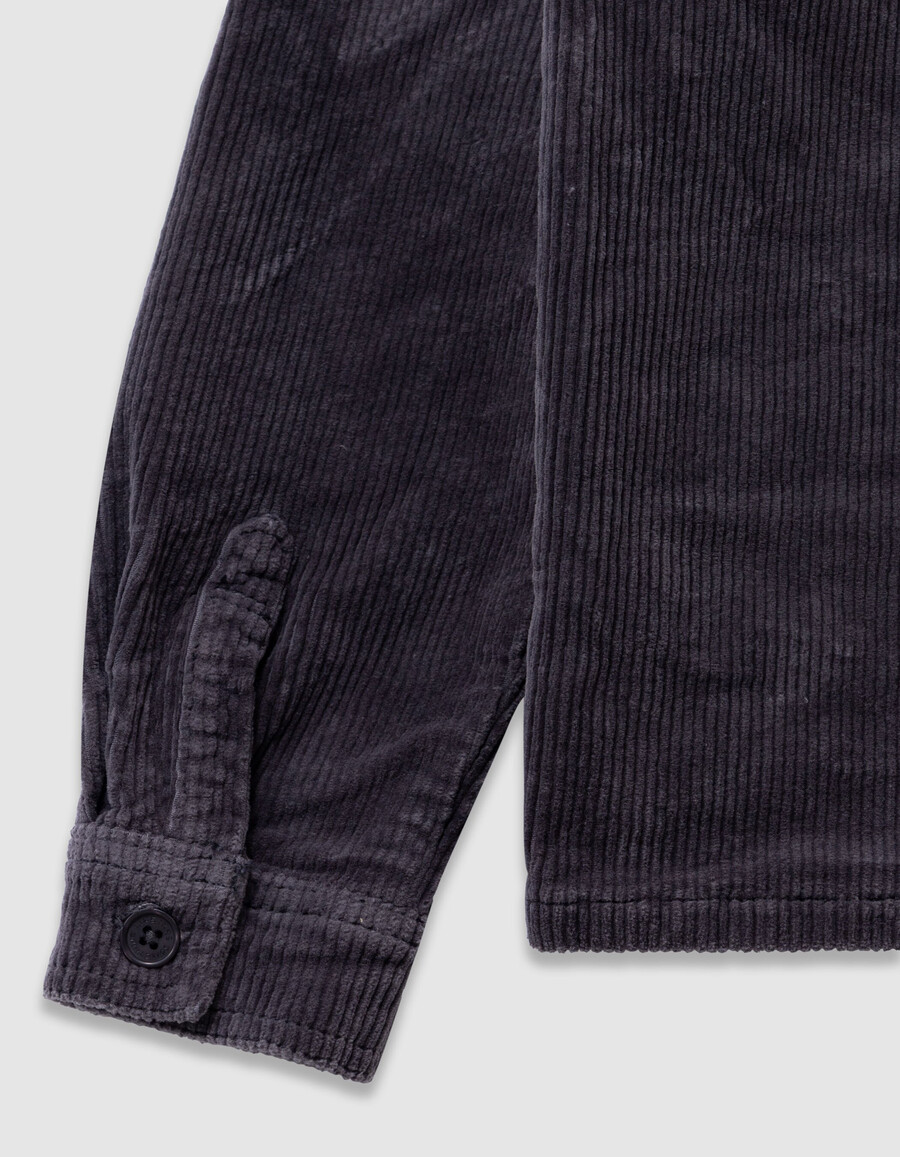 camisa de manga larga de pana gris para niño