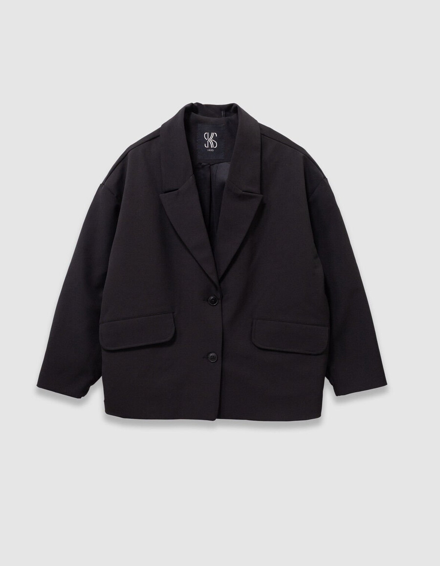 chaqueta negra de tejido mixto para niña