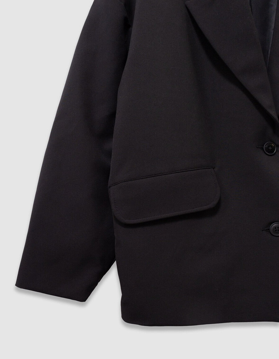 chaqueta negra de tejido mixto para niña