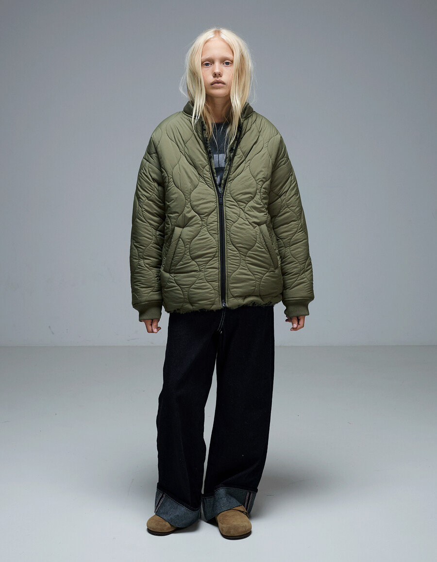 parka negra 3 en 1 y chaqueta acolchada con forro de piel