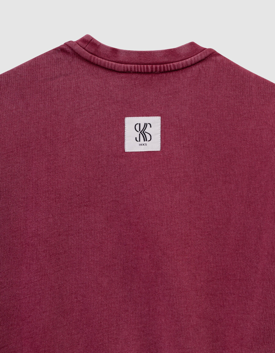 sudadera burdeos para niña con letras bordadas talla xl