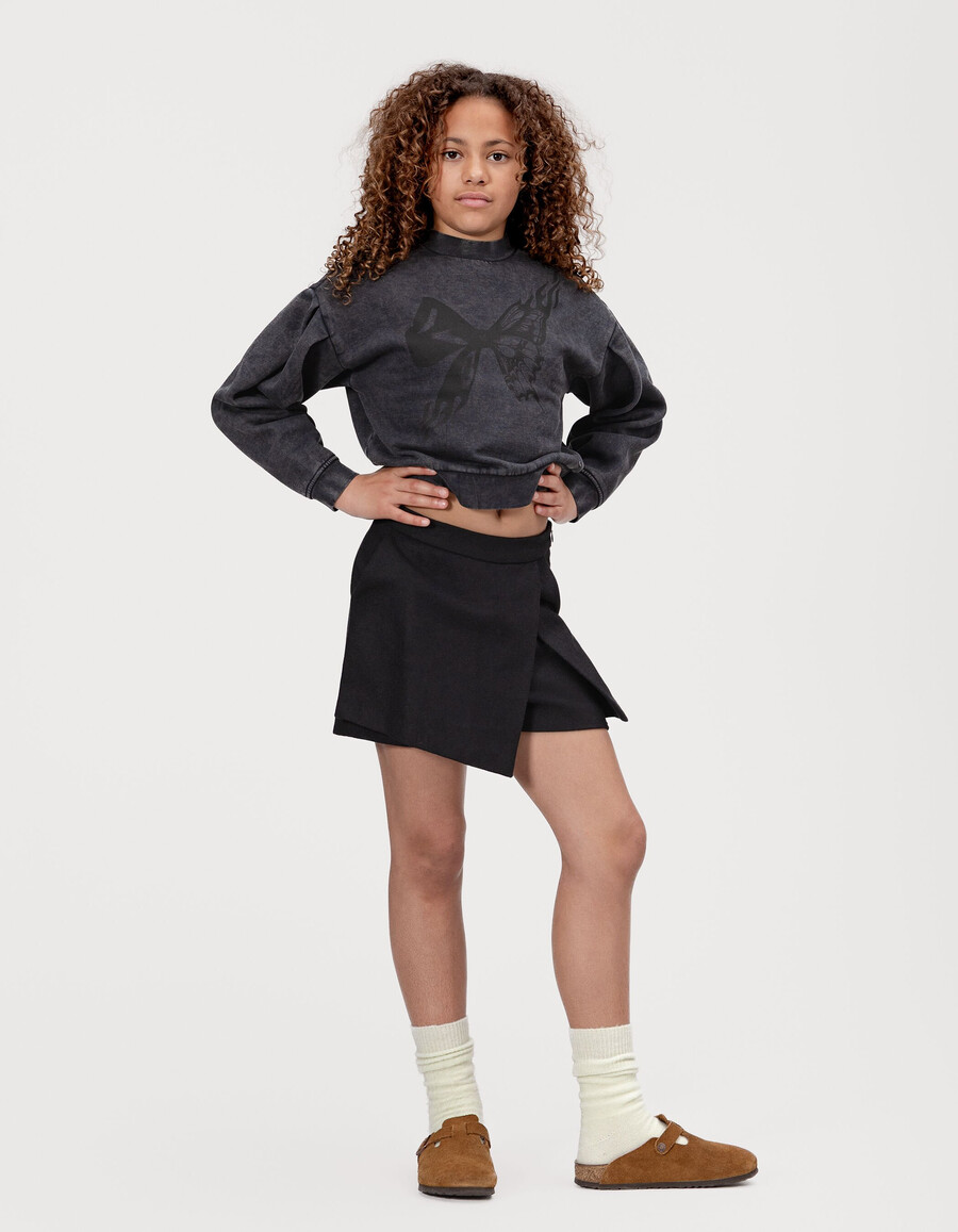 falda pantalón de lana negra para niñas