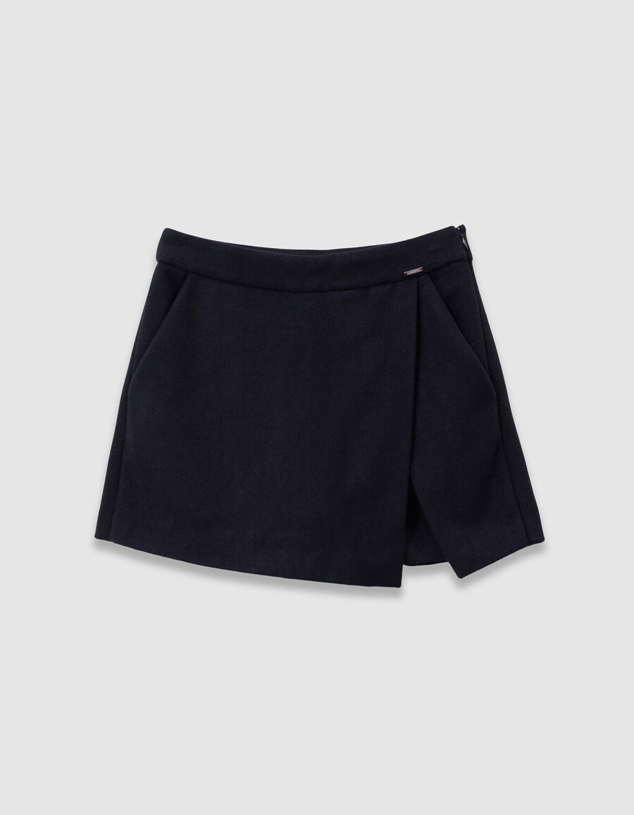 falda pantalón de lana negra para niñas