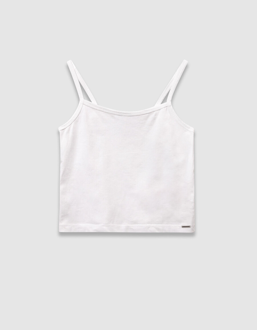camisa blanca de encaje sin mangas para niña con lazo en la parte delantera
