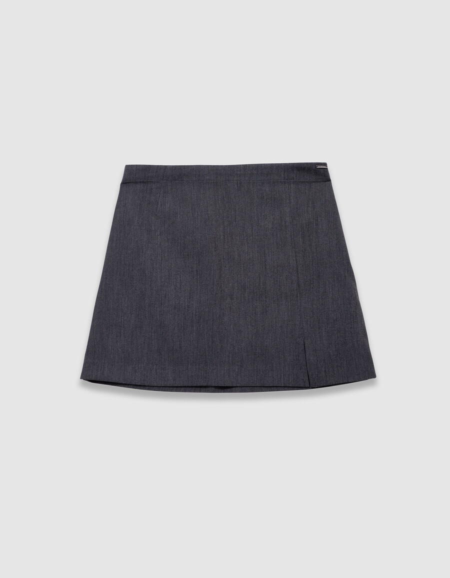 pantalón acampanado gris 2 en 1 para niña con falda extraíble