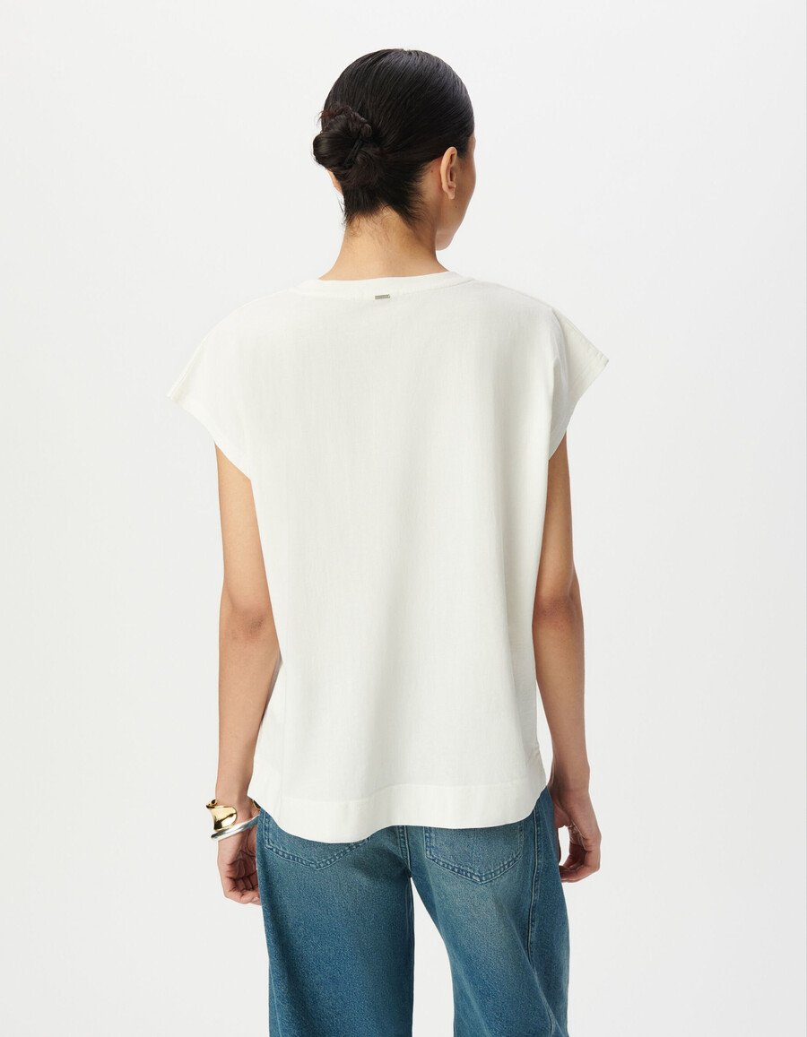 camiseta blanca de manga corta para mujer con imagen de limonada