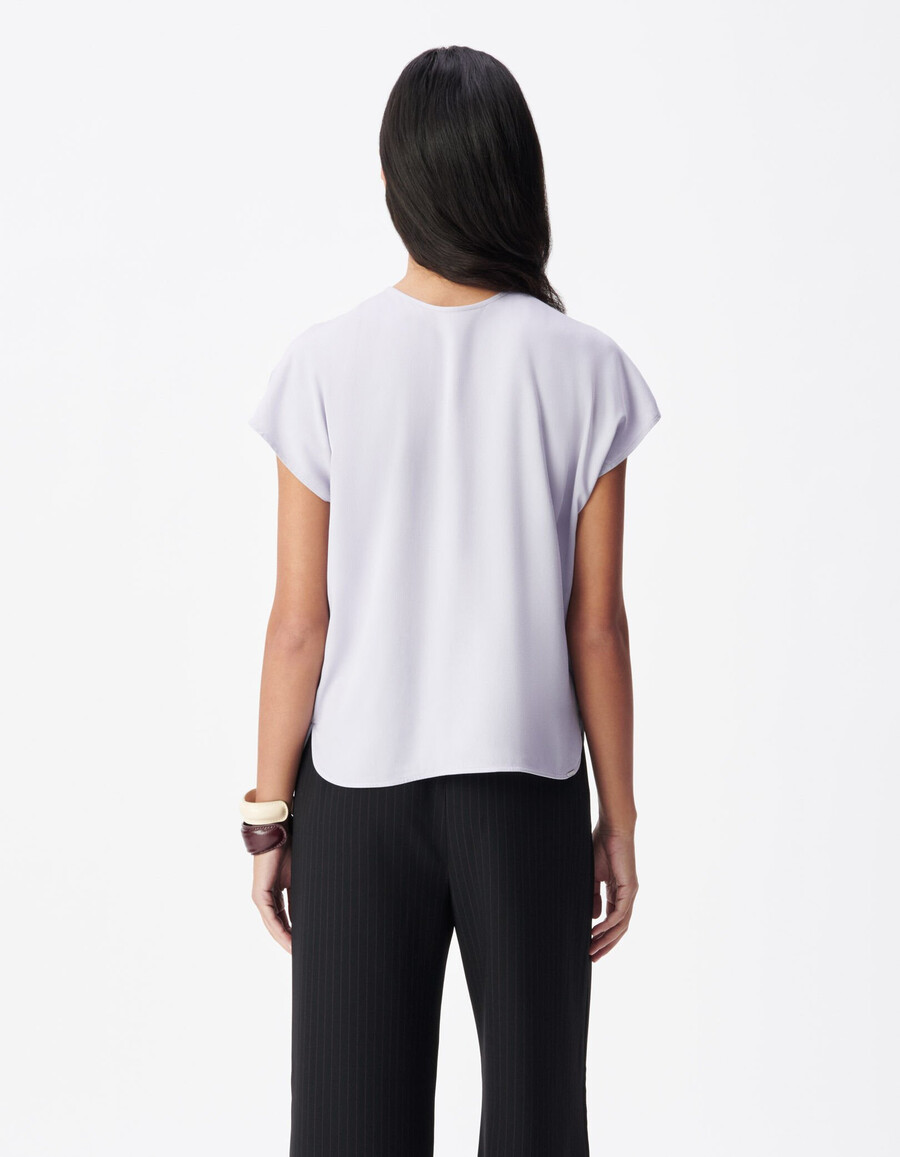 top reversible de manga corta lila para mujer delanteatrás