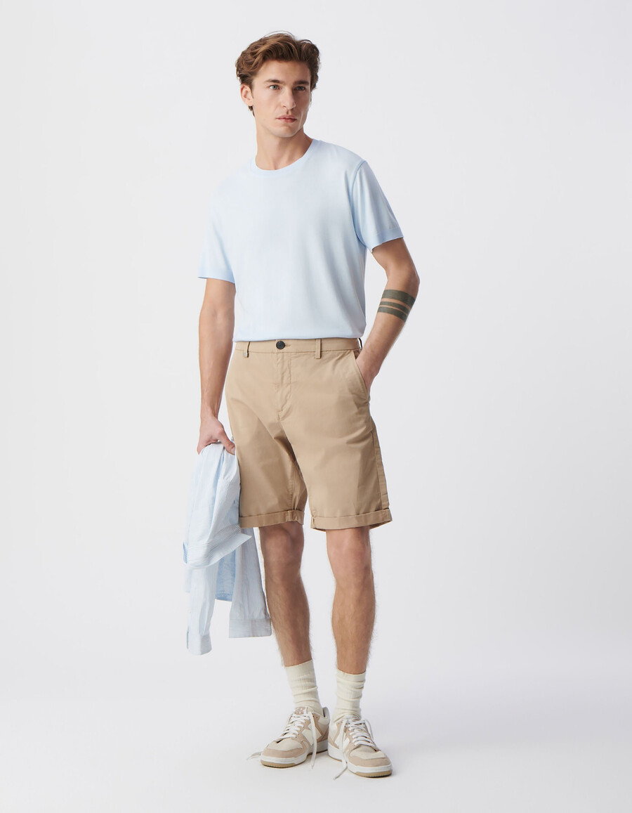 bermudas chinas cónicas color arena para hombre