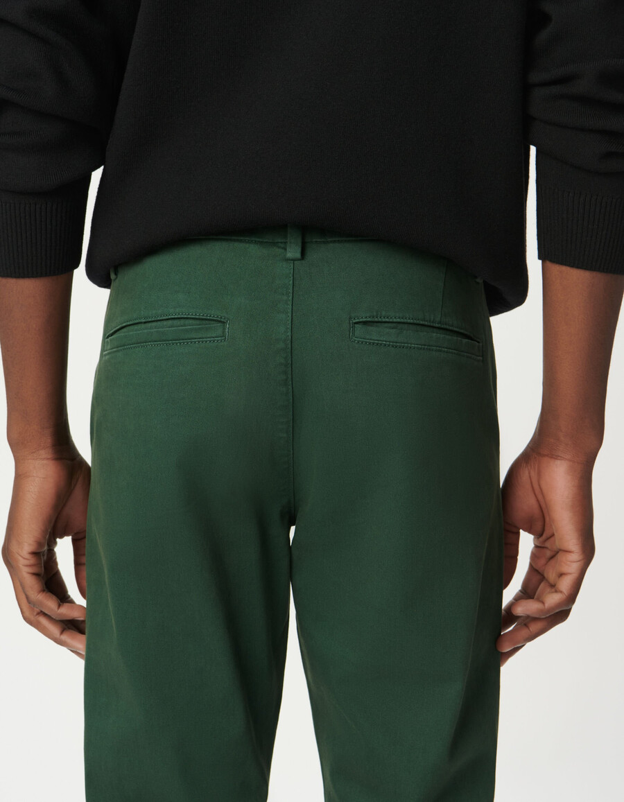 pantalones chinos ajustados verdes para hombre