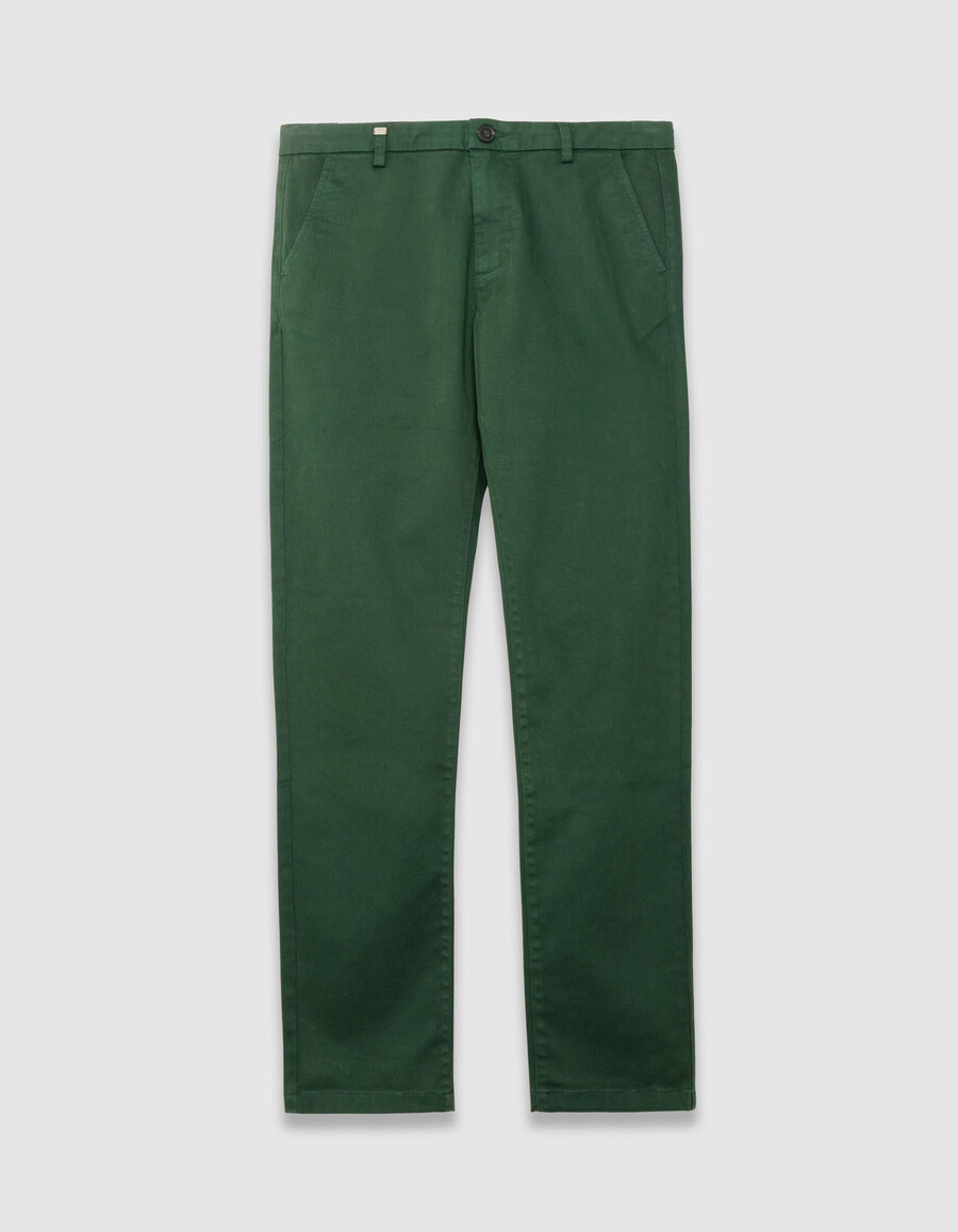 pantalones chinos ajustados verdes para hombre