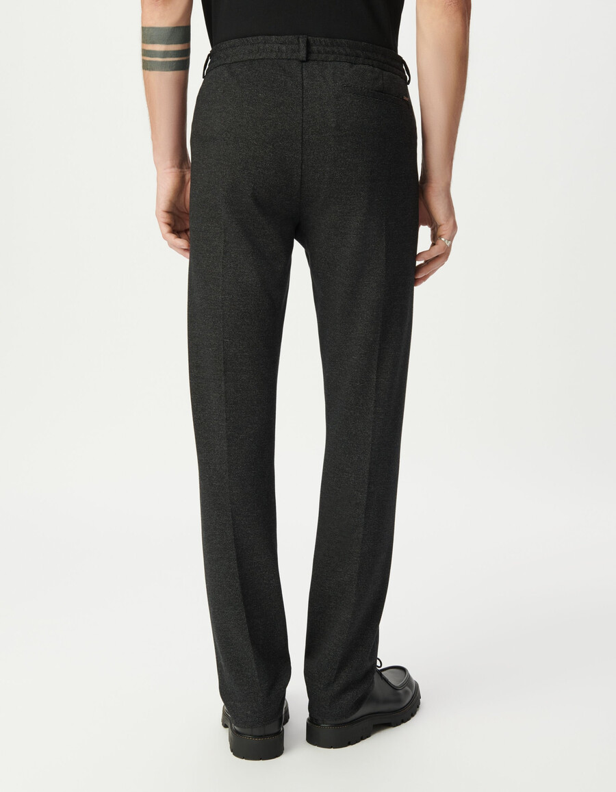 joggers ajustados de punto semiliso negros para hombre