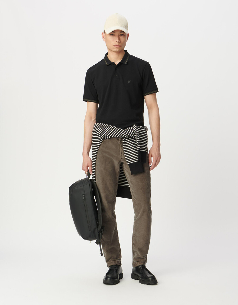 pantalones ajustados de pana beige para hombre