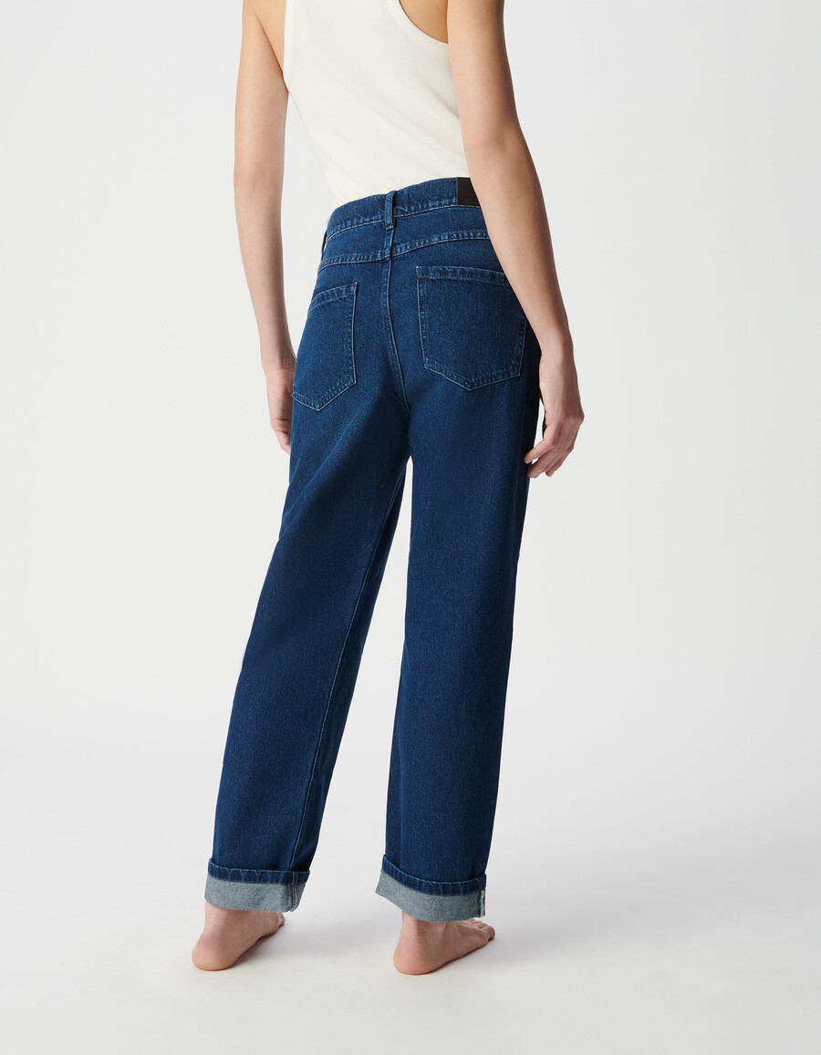 vaqueros boyfriend azules recortados para mujer