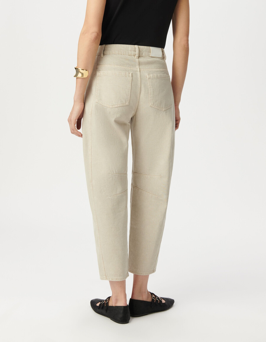 vaqueros gabrielle balloon beige para mujer