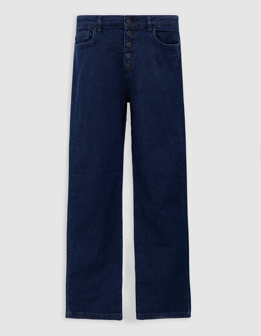 vaqueros rectos powerstretch cropped azul oscuro para mujer
